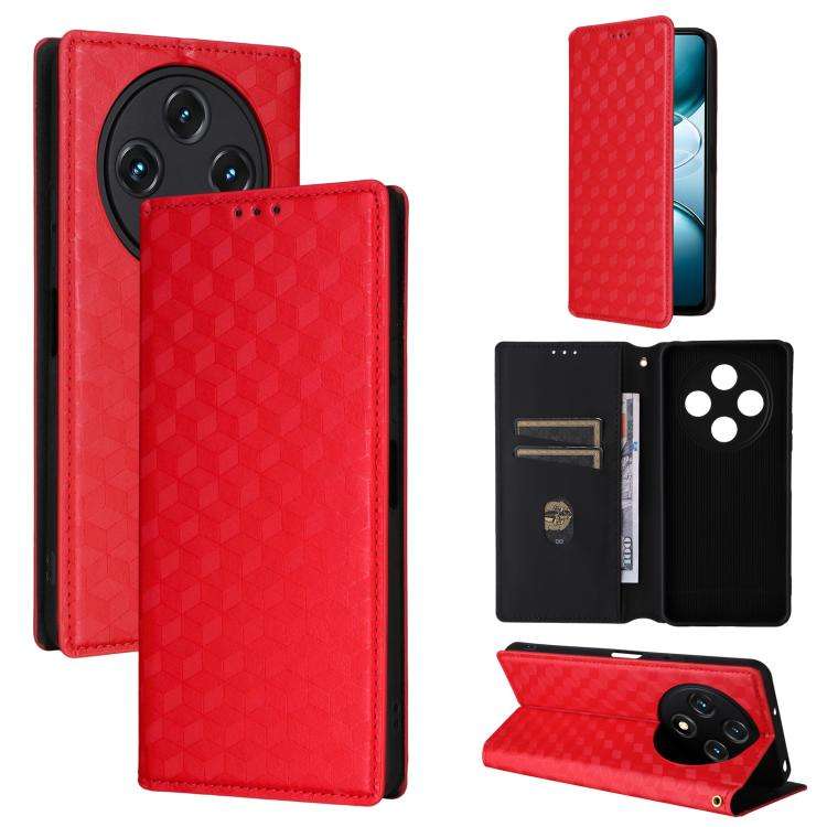 For Umidigi G100 / G100A Cubic Grid Texture Flip Leather Phone Case(Red)