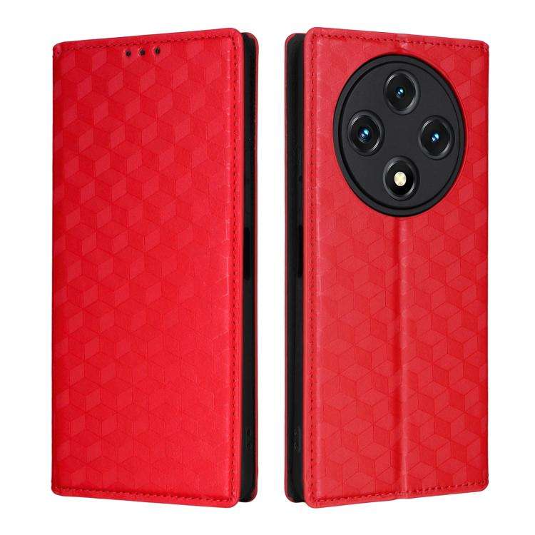 For Umidigi G100 / G100A Cubic Grid Texture Flip Leather Phone Case(Red)