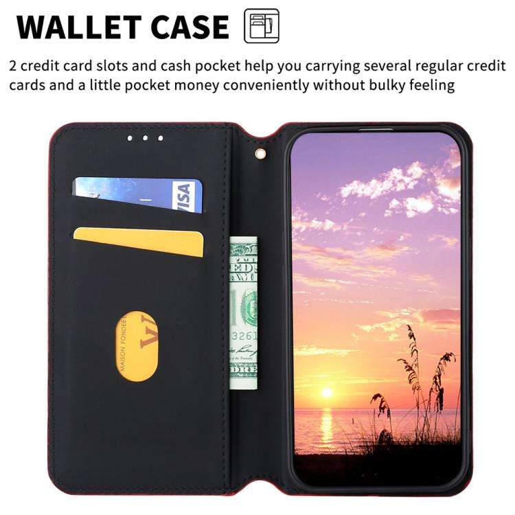 For Umidigi G100 / G100A Cubic Grid Texture Flip Leather Phone Case(Red)