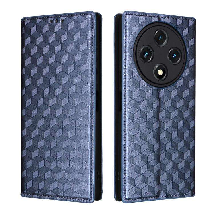 For Umidigi G100 / G100A Cubic Grid Texture Flip Leather Phone Case(Blue)