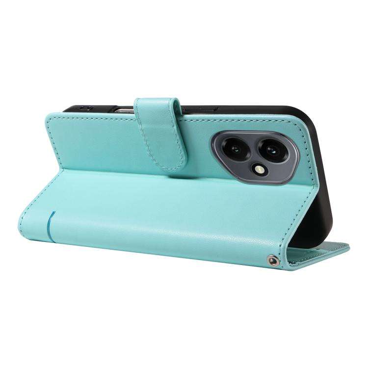 For Honor 400 Global 156.5mm Adorable Cat Embossed Pattern Flip Leather Phone Case(Green)