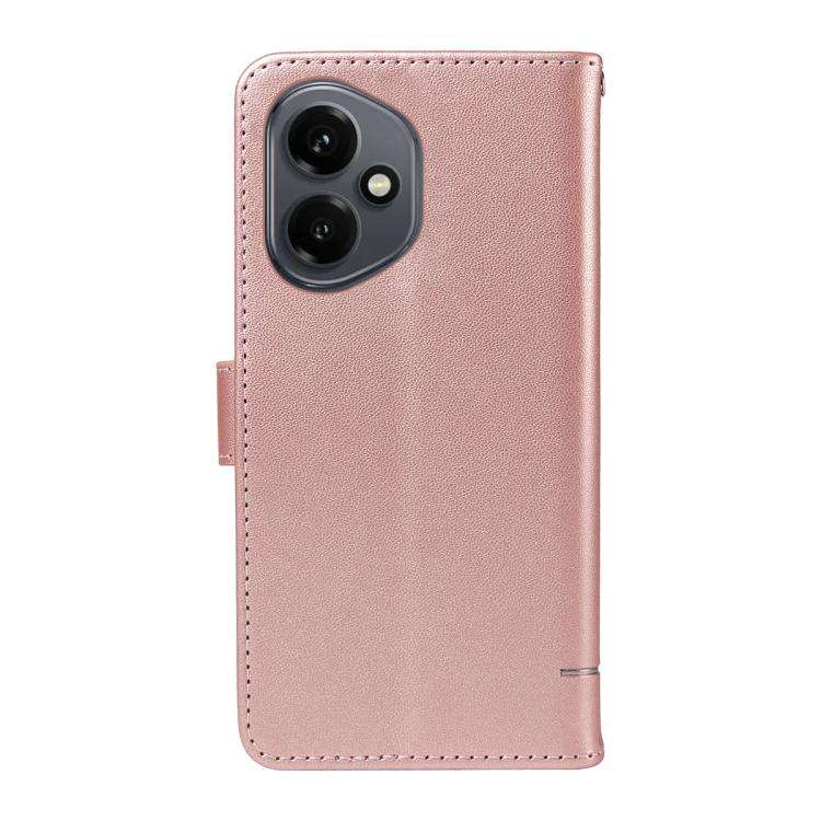 For Honor 400 Global 156.5mm Adorable Cat Embossed Pattern Flip Leather Phone Case(Rose Gold)