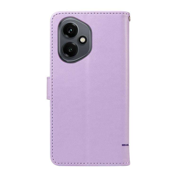 For Honor 400 Global 156.5mm Adorable Cat Embossed Pattern Flip Leather Phone Case(Purple)