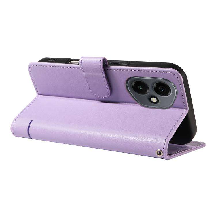 For Honor 400 Global 156.5mm Adorable Cat Embossed Pattern Flip Leather Phone Case(Purple)