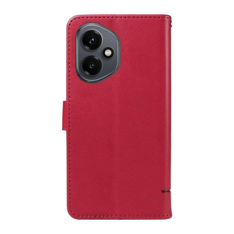 For Honor 400 Global 156.5mm Adorable Cat Embossed Pattern Flip Leather Phone Case(Red)