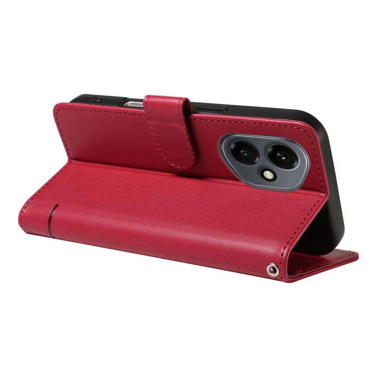 For Honor 400 Global 156.5mm Adorable Cat Embossed Pattern Flip Leather Phone Case(Red)