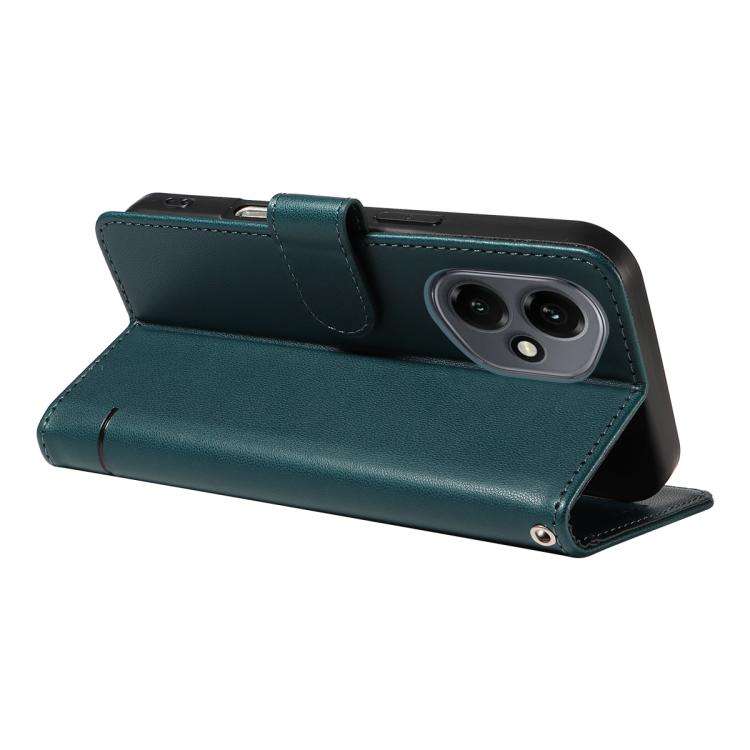 For Honor 400 Global 156.5mm Adorable Cat Embossed Pattern Flip Leather Phone Case(Dark Green)