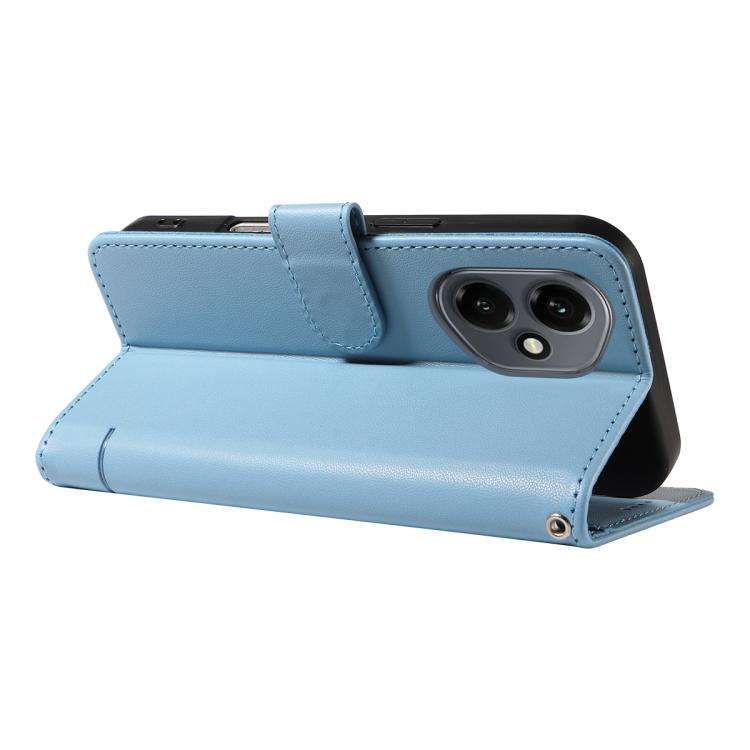 For Honor 400 Global 156.5mm Adorable Cat Embossed Pattern Flip Leather Phone Case(Sky Blue)