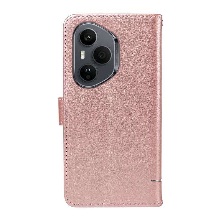 For Honor 400 Pro Global 160.8mm Adorable Cat Embossed Pattern Flip Leather Phone Case(Rose Gold)