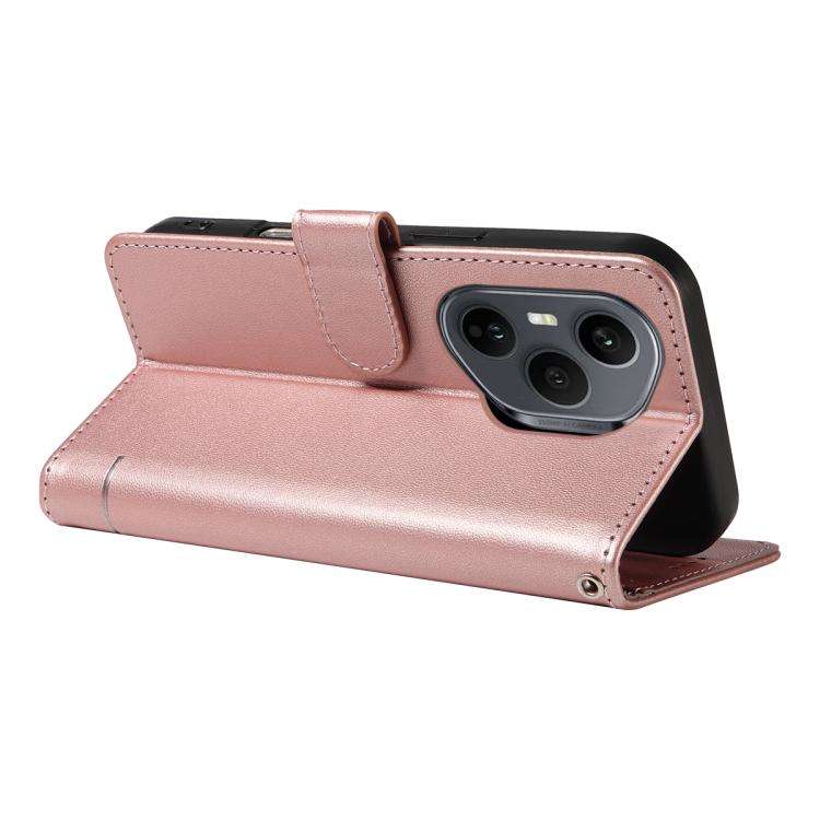 For Honor 400 Pro Global 160.8mm Adorable Cat Embossed Pattern Flip Leather Phone Case(Rose Gold)