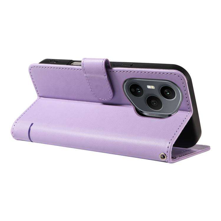 For Honor 400 Pro Global 160.8mm Adorable Cat Embossed Pattern Flip Leather Phone Case(Purple)