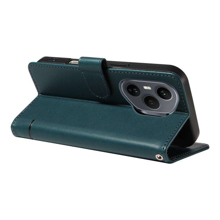 For Honor 400 Pro Global 160.8mm Adorable Cat Embossed Pattern Flip Leather Phone Case(Dark Green)