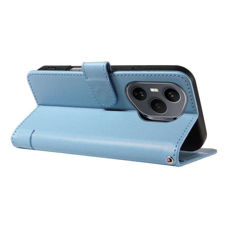 For Honor 400 Pro Global 160.8mm Adorable Cat Embossed Pattern Flip Leather Phone Case(Sky Blue)