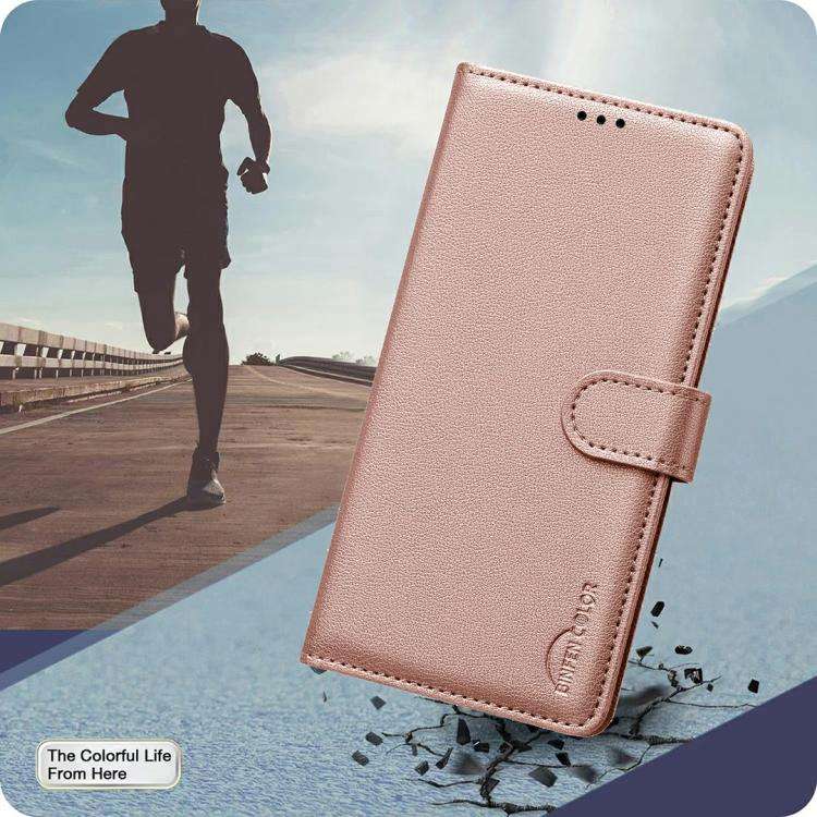 For Infinix Smart 10 4G Litchi Texture RFID Anti-theft Leather Phone Case(Gold)