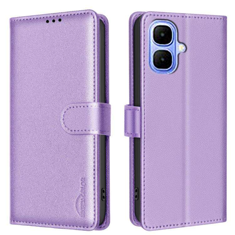For Infinix Smart 10 4G Litchi Texture RFID Anti-theft Leather Phone Case(Purple)