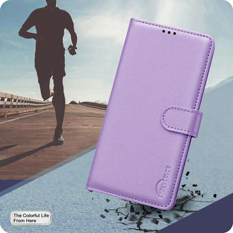For Infinix Smart 10 4G Litchi Texture RFID Anti-theft Leather Phone Case(Purple)