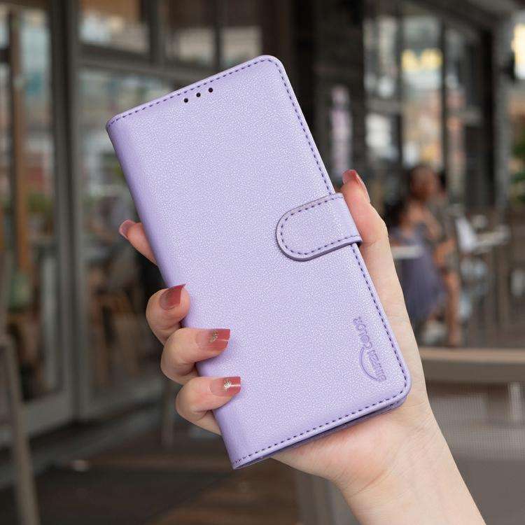 For Infinix Smart 10 4G Litchi Texture RFID Anti-theft Leather Phone Case(Purple)