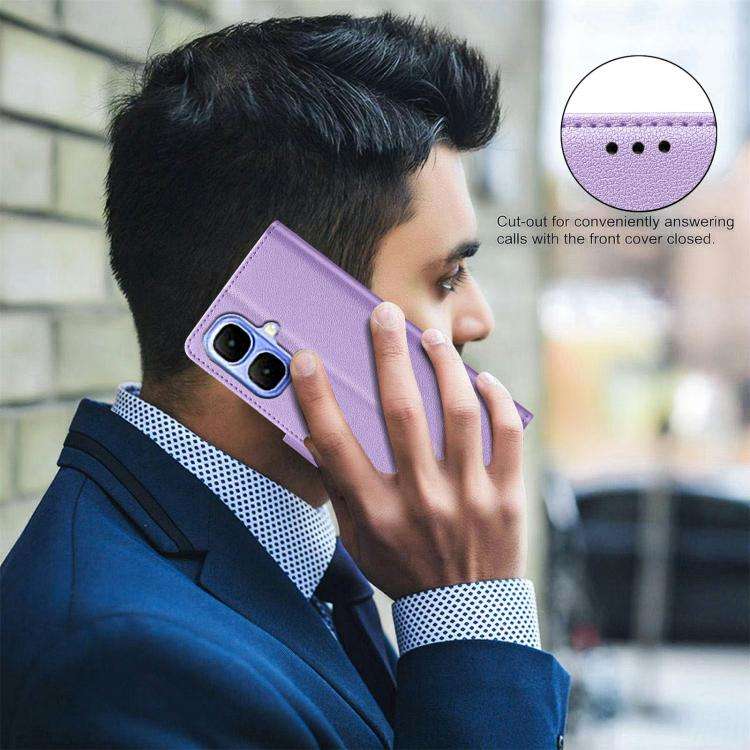 For Infinix Smart 10 4G Litchi Texture RFID Anti-theft Leather Phone Case(Purple)