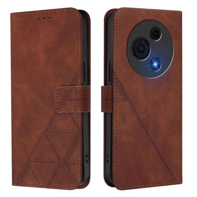 For TCL 60 NxtPaper Crossbody 3D Embossed Flip Leather Phone Case(Brown)