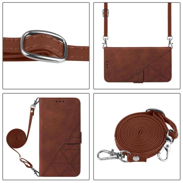 For TCL 60 NxtPaper Crossbody 3D Embossed Flip Leather Phone Case(Brown)