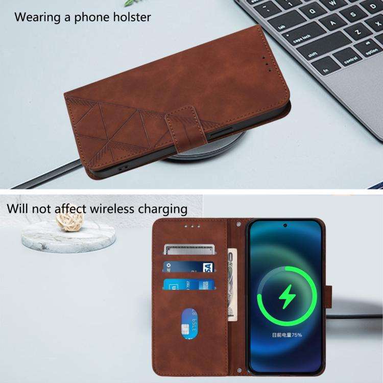 For TCL 60 NxtPaper Crossbody 3D Embossed Flip Leather Phone Case(Brown)