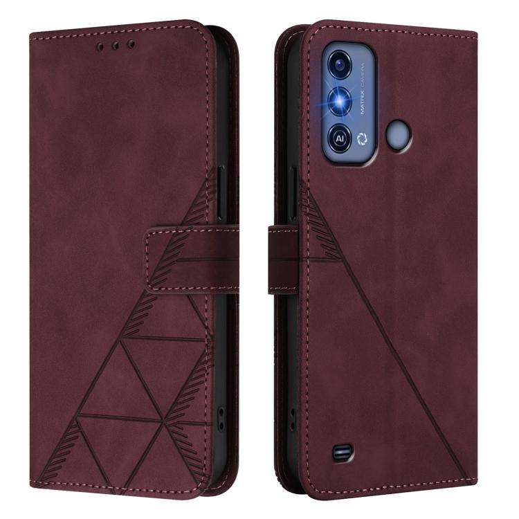 For ZTE Blade A53 Pro Crossbody 3D Embossed Flip Leather Phone Case(Wine Red)
