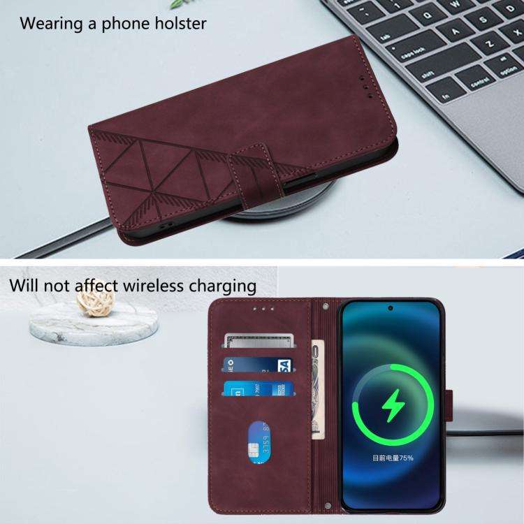 For ZTE Blade A53 Pro Crossbody 3D Embossed Flip Leather Phone Case(Wine Red)