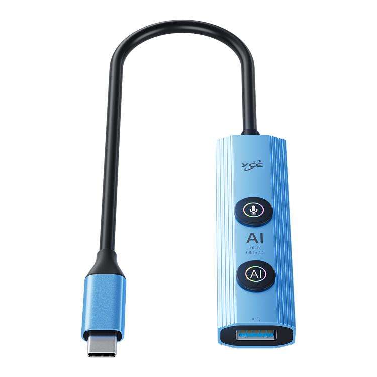 YCE V295 5 in 1 USB-C / Type-C HUB Adapter AI Docking Station(Blue)