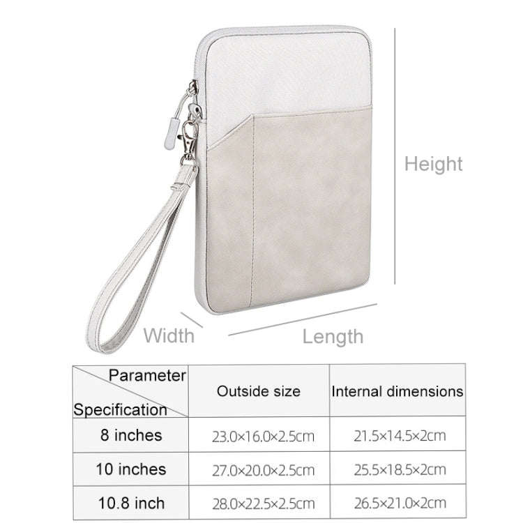 For 8 inch or Below Tablet ND00S Felt Sleeve Protective Case Inner Carrying Bag(Light Grey)