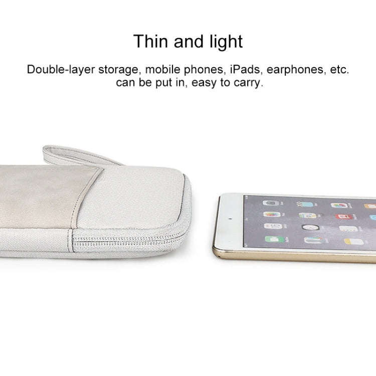 For 8 inch or Below Tablet ND00S Felt Sleeve Protective Case Inner Carrying Bag(Light Grey)