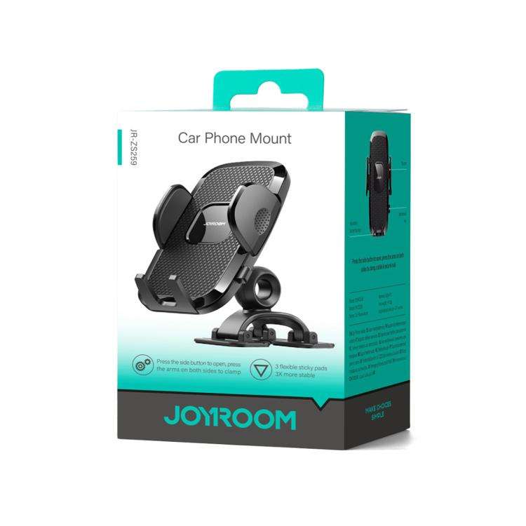 JOYROOM JR-ZS259 Mechanical Triple Adhesion Claw Car Phone Holder(Black)
