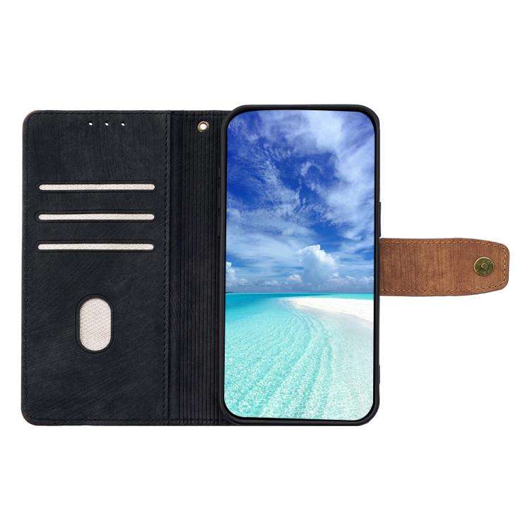 For Honor X8c 4G Global Color Stitching Skin Feel Leather RFID Blocking Phone Case(Black)