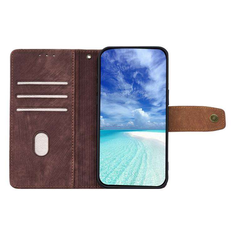 For Honor X8c 4G Global Color Stitching Skin Feel Leather RFID Blocking Phone Case(Brown)