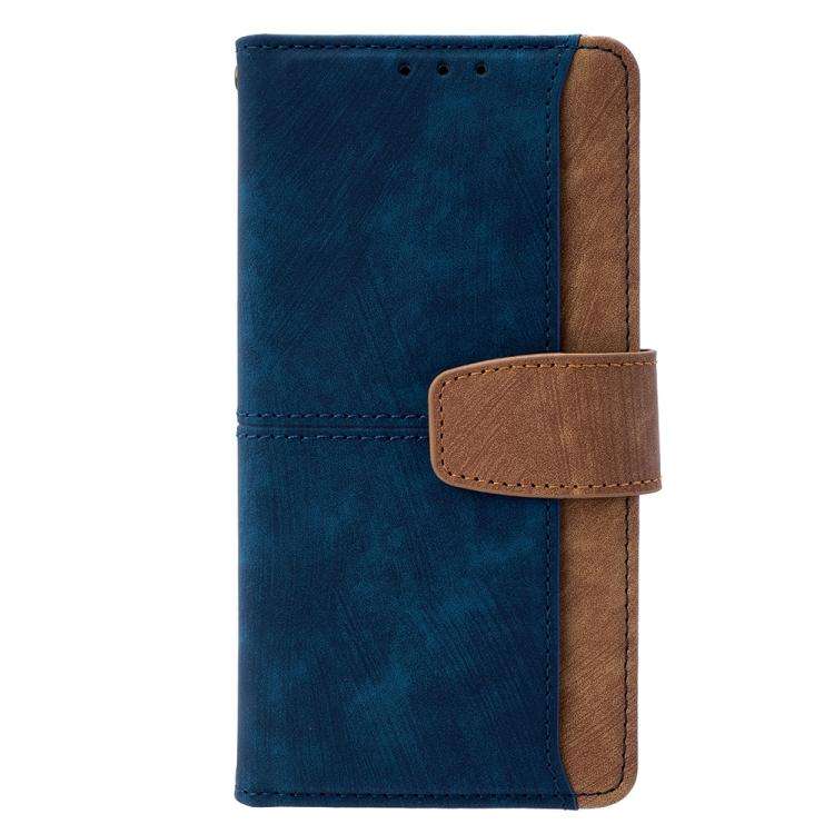 For Honor X8c 4G Global Color Stitching Skin Feel Leather RFID Blocking Phone Case(Blue)