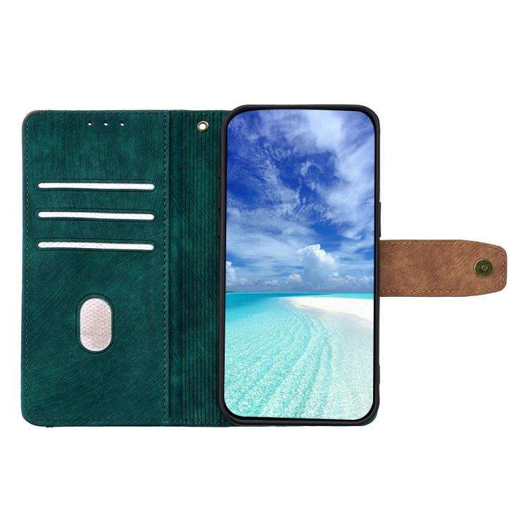 For Honor X8c 4G Global Color Stitching Skin Feel Leather RFID Blocking Phone Case(Green)