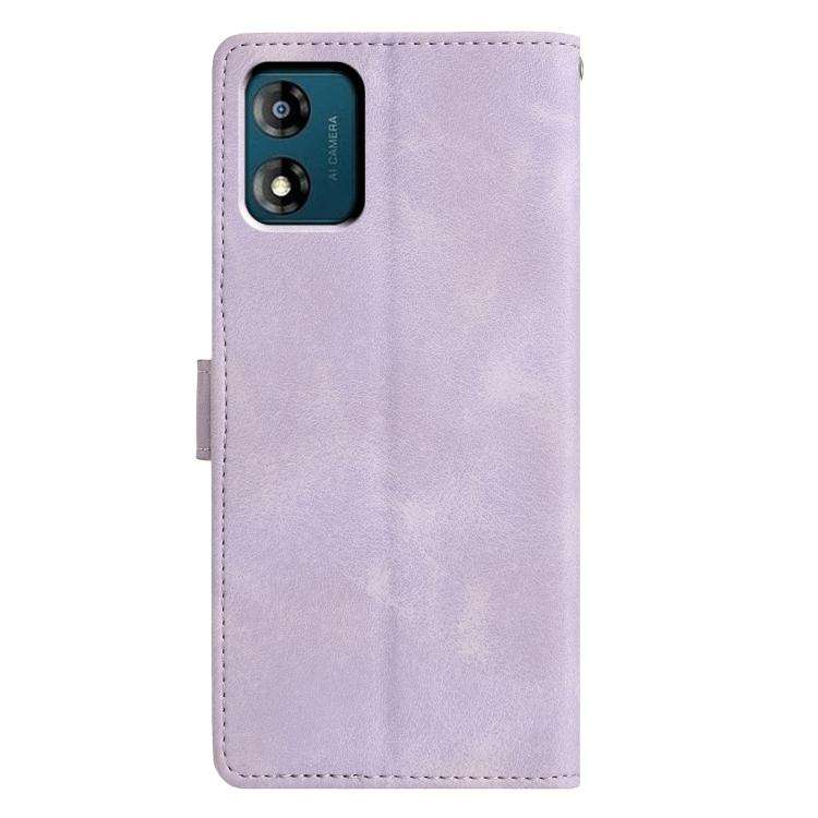 For Motorola Moto E13 Triangles Embossed Leather Phone Case(Purple)