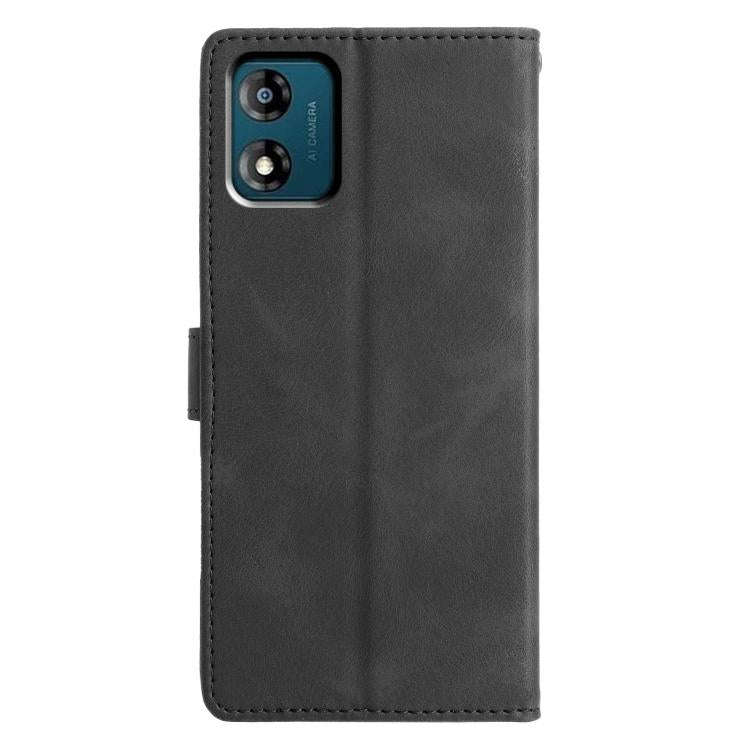 For Motorola Moto E13 Triangles Embossed Leather Phone Case(Black)