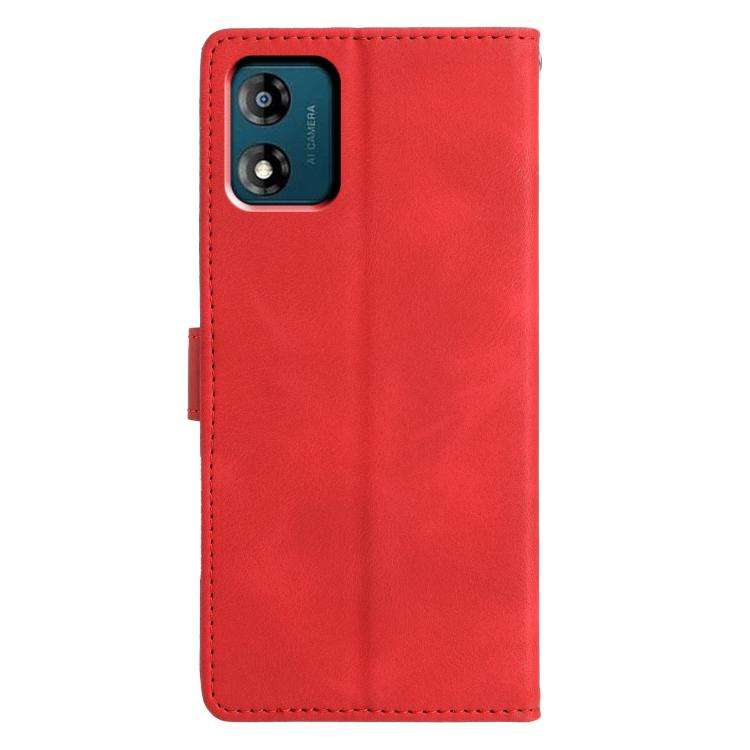 For Motorola Moto E13 Triangles Embossed Leather Phone Case(Red)