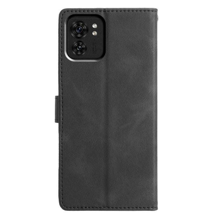 For Motorola Edge 40 Triangles Embossed Leather Phone Case(Black)