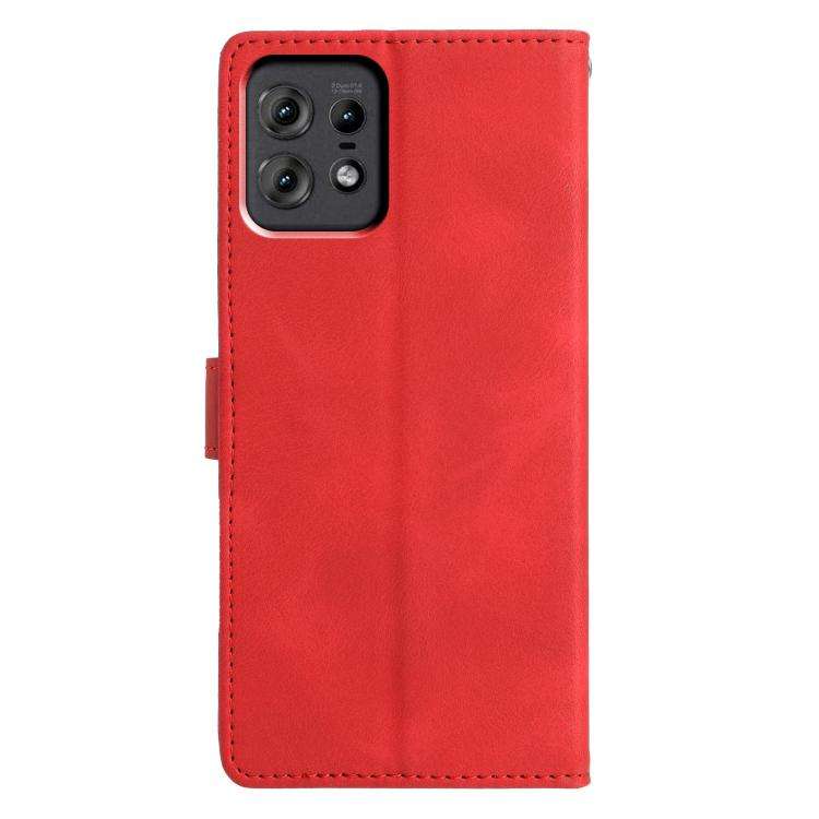 For Motorola Edge 50 Pro Triangles Embossed Leather Phone Case(Red)
