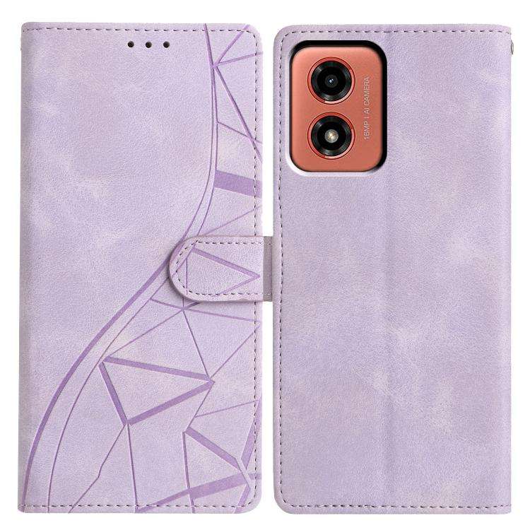 For Motorola Moto G04 / G24 Triangles Embossed Leather Phone Case(Purple)