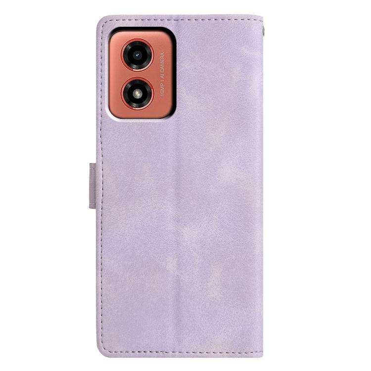 For Motorola Moto G04 / G24 Triangles Embossed Leather Phone Case(Purple)