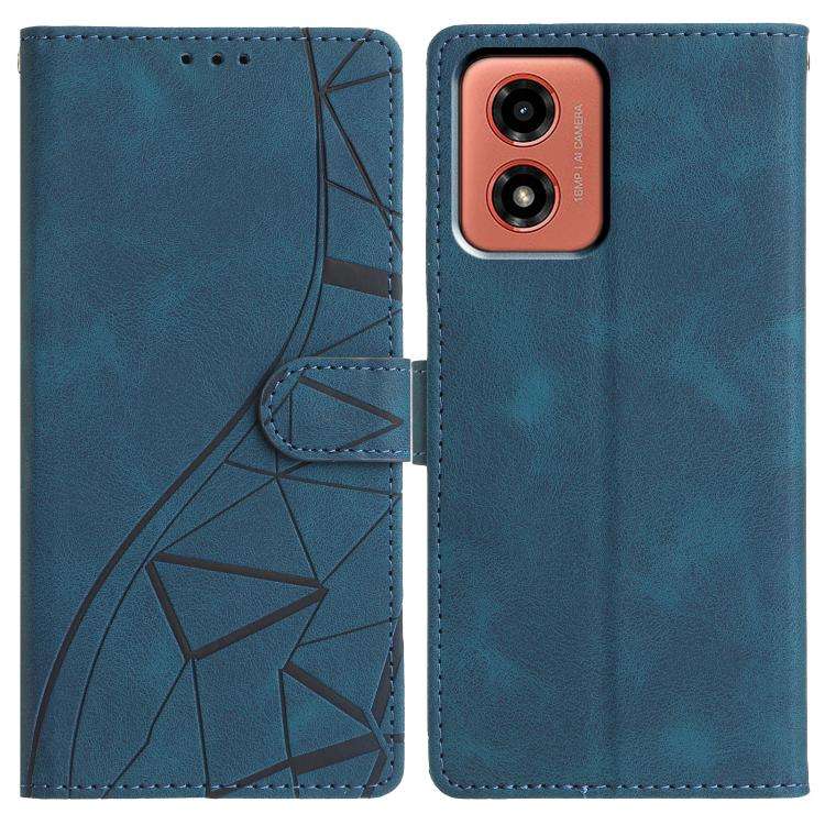 For Motorola Moto G04 / G24 Triangles Embossed Leather Phone Case(Blue)