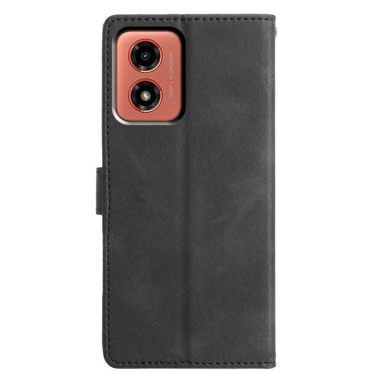 For Motorola Moto G04 / G24 Triangles Embossed Leather Phone Case(Black)