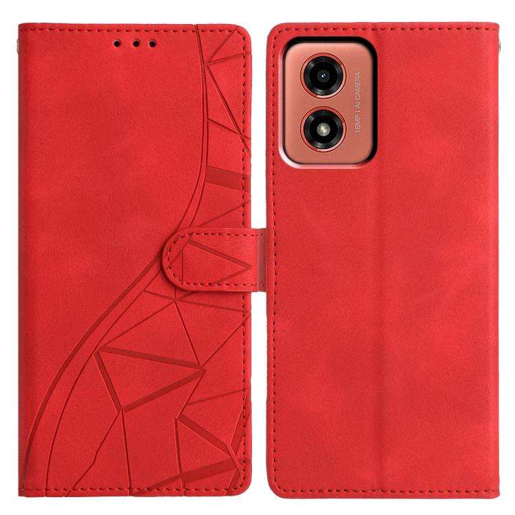 For Motorola Moto G04 / G24 Triangles Embossed Leather Phone Case(Red)