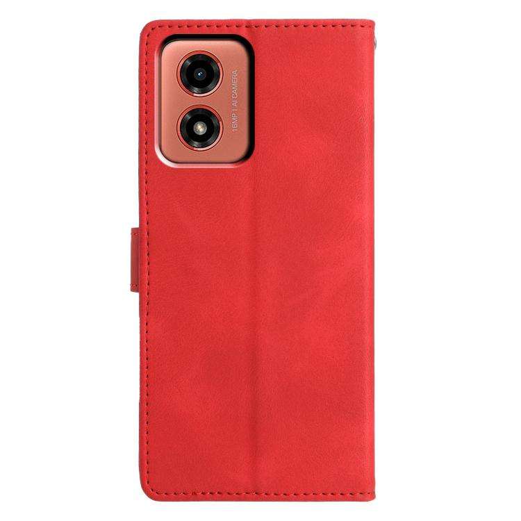 For Motorola Moto G04 / G24 Triangles Embossed Leather Phone Case(Red)
