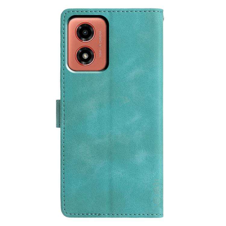 For Motorola Moto G04 / G24 Triangles Embossed Leather Phone Case(Green)