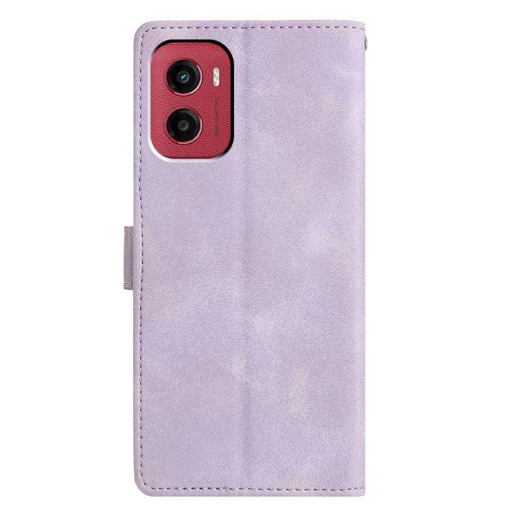 For Motorola Moto G05 Triangles Embossed Leather Phone Case(Purple)