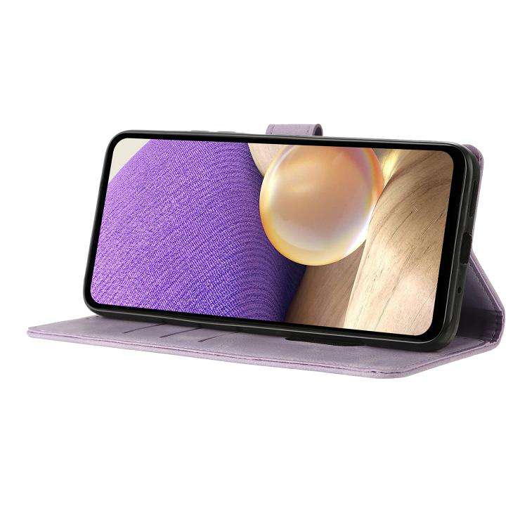 For Motorola Moto G05 Triangles Embossed Leather Phone Case(Purple)