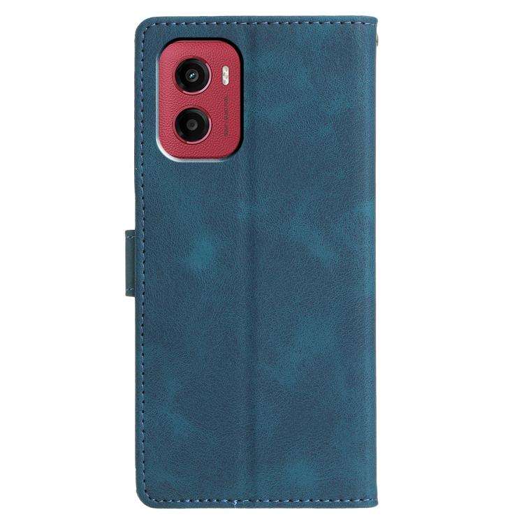For Motorola Moto G05 Triangles Embossed Leather Phone Case(Blue)